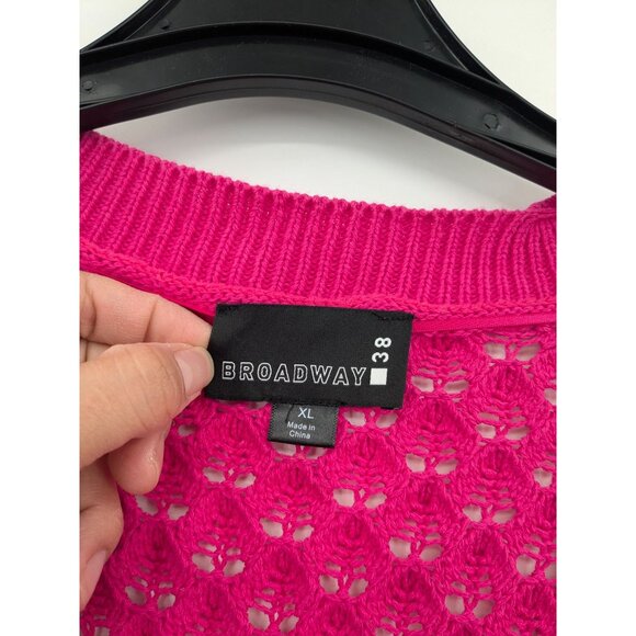 Broadway 38 Button Up Cardigan Women Size XL Textured Chunky Open Knit Academia - Picture 7 of 9